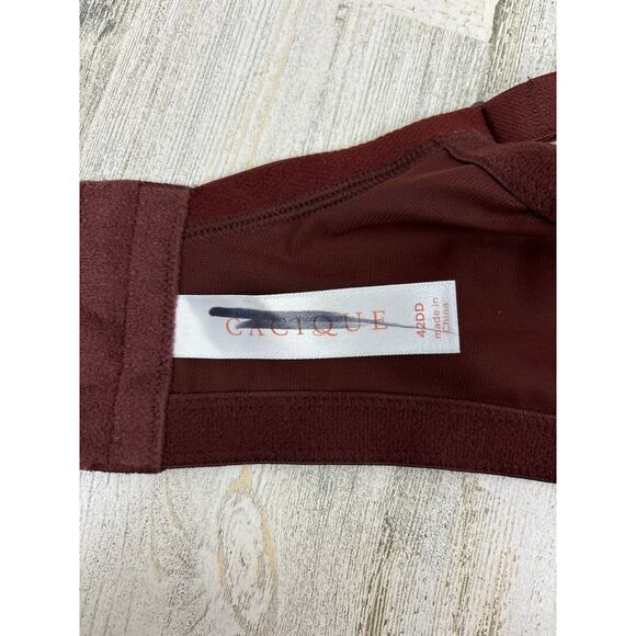 Cacique Women’s Plus 42DD Brown Boost Plunge Bra Underwire New - Picture 7 of 8